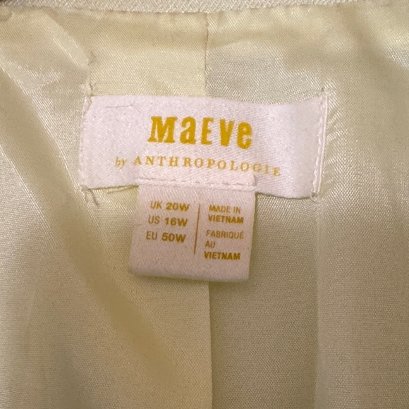 Gorgeous worn once linen Anthropologie Light Green Blazer size 16 - Picture 2 of 6